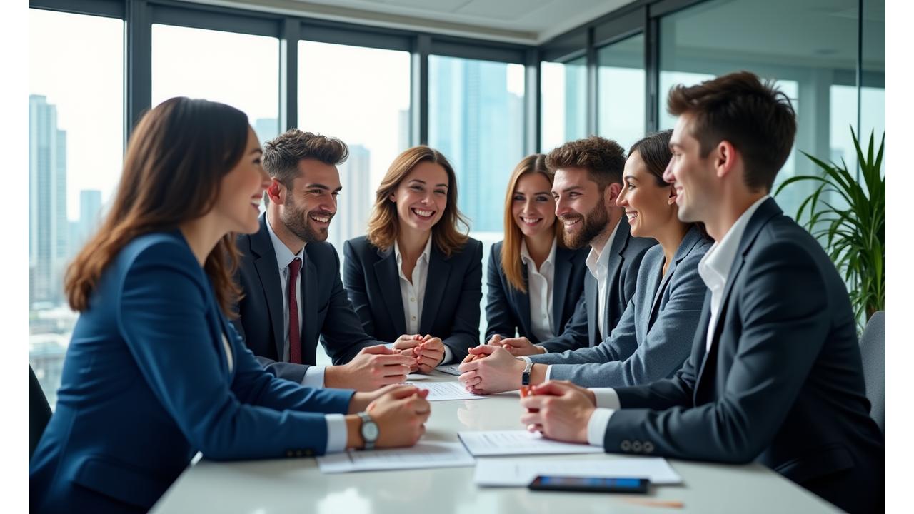 Diverse Toronto business professionals collaborating in a modern office, representing success and growth.